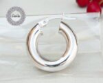 Thick Hoop Earrings, Chunky Hoops, Chunky Hoop Earrings, Everyday Hoops, Big Hoop Earrings, Statement Hoops, Sterling Silver Hoop, Silver - Image 8