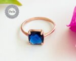 Sapphire Quartz Small Ring - Blue Gemstone Ring - September Birthstone Ring - Small Sapphire Ring - Blue Gemstone Stackable Ring - Sapphire - Image 5