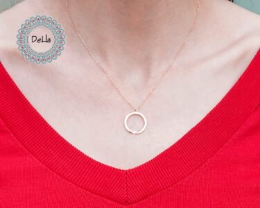 Rose Circle Necklace, Dainty Circle, Cz Pendant Necklace, Everyday Necklace, Elegant Necklace, Circle Necklace, Necklace Gift, Cz Necklace - Image 2