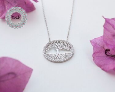 Tree of Life Necklace 925 Sterling Silver – Circle Tree Pendant, Spiritual Jewelry Gift for Her - Image 3