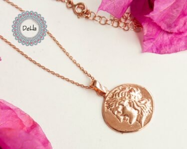 Rose Gold Plated Old Coin Necklace, Old Coin Necklace, Old Coin Pendant, Ancient Coin Pendant, Antique Coin Gift, Rose Gold Pendant - Image 7