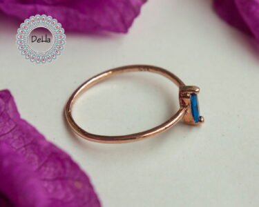 Sapphire Baguette Ring, Baguette Cut Ring, Cz Stackable Ring, Minimal Ring, Minimalist Ring, Minimalist Jewelry, Rose Gold Ring, Solitaire - Image 7