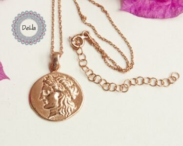 Rose Gold Plated Old Coin Necklace, Old Coin Necklace, Old Coin Pendant, Ancient Coin Pendant, Antique Coin Gift, Rose Gold Pendant - Image 8