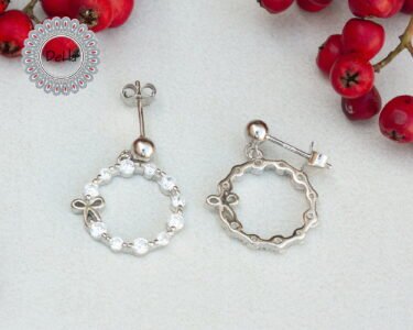 Silver Bow Dessert Earrings, Bow Earrings, Bow Jewelry, Cute Earrings, Earrings for Women, Dainty Earrings, Silver Stud Earrings, Delicate - Image 8