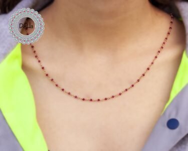 Red Stone Rosary Chain, Red Stone Chain, Necklace Chain, Red Stone Necklace, Chain Necklace, Red Necklace, Gemstone Chain, Beads Chain - Image 2