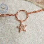 Silver Hoop Necklace, Rose Gold Star, Cz Pendant Necklace, Star Necklace, Star Jewelry, Star Pendant, Ring Necklace, Necklace Gift, Necklace