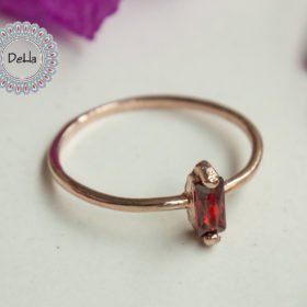 Red Ruby Baguette Ring, Baguette Cut Ring, Cz Stackable Ring, Baguette Ring, Minimal Ring, Minimalist Ring, Stackable Ring, Dainty Ring