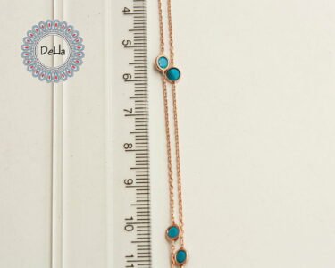 Elegant Turquoise Station Necklace 925 Sterling Silver – Long Layering Necklace, Minimal Jewelry Gift for Her - Image 6