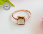 Smoky Quartz Ring Small - Stack Ring With Gemstone - Brown Gemstone Ring - Dainty Square Ring - June Birthstone - Smoky Topaz Ring - Topaz - Image 5