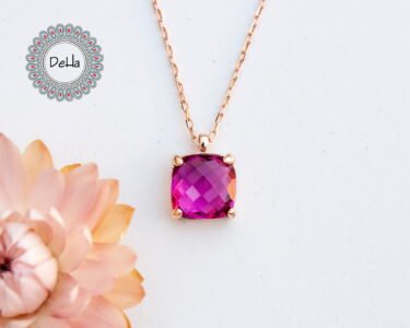 Pink Tourmaline Necklace 925 Sterling Silver, Crystal Necklace, Layered Necklace, Bridesmaid, Everyday Jewelry, Simple Necklace, Minimalist