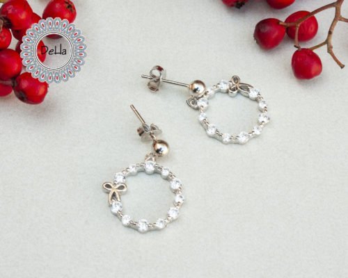 Silver Bow Dessert Earrings, Bow Earrings, Bow Jewelry, Cute Earrings, Earrings for Women, Dainty Earrings, Silver Stud Earrings, Delicate - Image 6