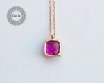 Pink Tourmaline Necklace 925 Sterling Silver, Crystal Necklace, Layered Necklace, Bridesmaid, Everyday Jewelry, Simple Necklace, Minimalist - Image 8