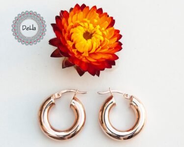 Rose Thick Hoop Earring, Chunky Hoops, Chunky Hoop Earrings, Everyday Hoops, Big Hoop Earrings, Rose Gold Hoops, Statement Hoops, Chunky - Image 6