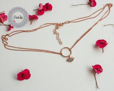 Rose Gold Evil Eye Necklace with Eyelashes, Eyelash Necklace, Evil Eye, Evil Eye Necklace, Eye Necklace, Eye, Evil, Eyelash, Mini Evil Eye - Image 9