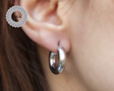Thick Hoop Earrings, Chunky Hoops, Chunky Hoop Earrings, Everyday Hoops, Big Hoop Earrings, Statement Hoops, Sterling Silver Hoop, Silver - Image 5