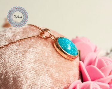 Turquoise Rose Gold Southwest Pendant, Turquoise Pendant, Turquoise Necklace, Turquoise Jewelry, Turquoise Gift, Rose Gold Jewelry, Pendant - Image 3
