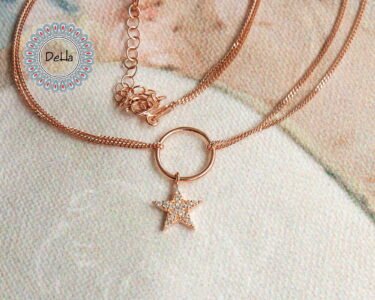 Elegant Star Pendant Necklace – CZ Hoop Circle Minimal Rose Gold Necklace for Women - Image 8