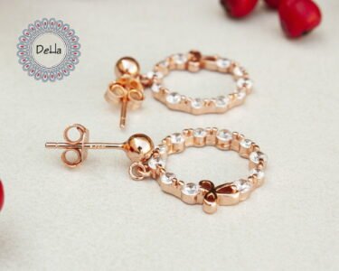 Gold Bow Earrings 925 Sterling Silver – Dainty Cute Ribbon Earrings, Minimal Jewelry Gift for Her - Image 4