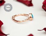 Rose Gold Blue Opal Ring, Unique Opal Ring, Opal Stacking Ring, Blue Opal Ring, Gold Opal Ring, Natural Opal Ring, Dainty Opal Ring - Image 6