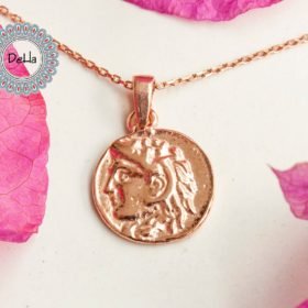 Rose Gold Plated Old Coin Pendant, Old Coin Pendant, Old Coin Necklace, Ancient Coin Pendant, Antique Coin Gift, Rose Gold Pendant