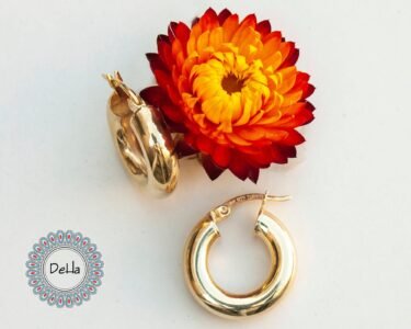 Bold Chunky Gold Hoop Earrings 925 Sterling Silver – Thick Minimal Hoops, Statement Jewelry Gift for Her - Image 4