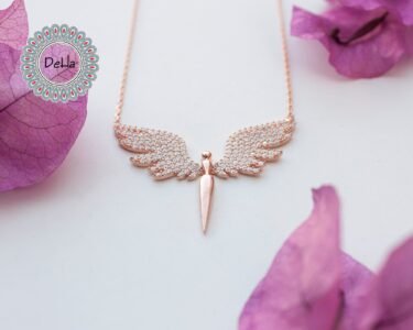Rose Gold Angel Necklace, Angel Necklaces, Angel Jewelry, Angel Wing Necklace, Angel Jewelry, Angel Wing, Angel Gift, Everyday Necklace - Image 3