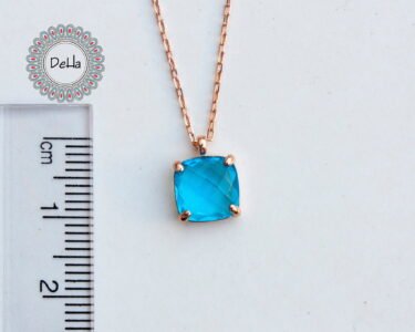 Swiss Blue Topaz Necklace, Dainty Jewelry, Rose Gold Filled, Birthday Gift, December Birthstone, Swiss Topaz Necklace, Gifts for Her - Image 7