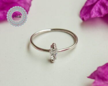 Tiny Cz Baguette Ring, Baguette Cut Ring, Cz Stackable Ring, Baguette Ring, Minimal Ring, Minimalist Ring, Stackable Ring, Dainty Ring, Ring - Image 3