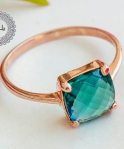 Small Aquamarine Ring - Simple Aquamarine Quartz Stack Ring - Small Stackable Ring - Mint Green Ring - March Gemstone - Aquamarine Ring