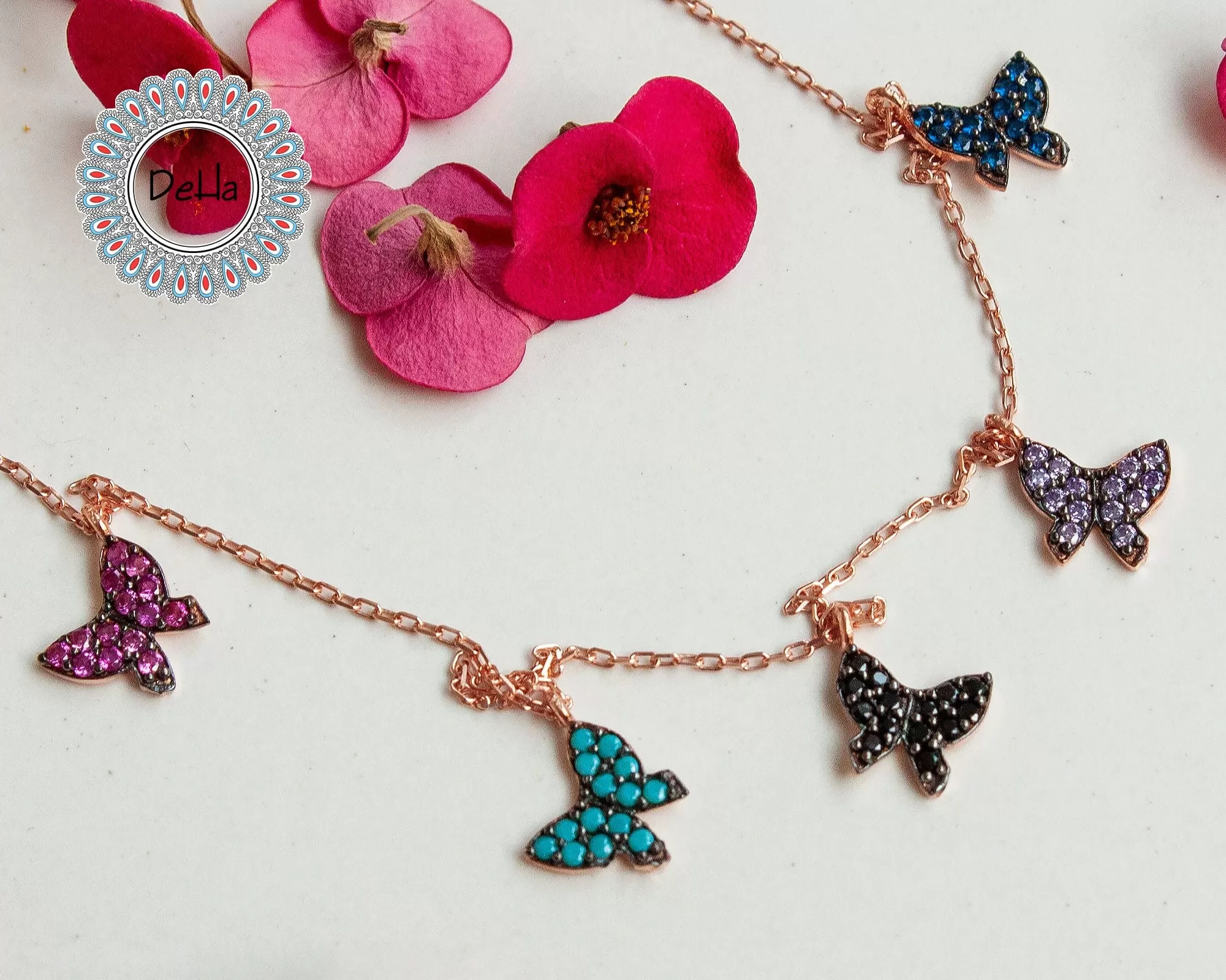 butterfly dangle necklace