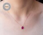 Pink Tourmaline Necklace 925 Sterling Silver, Crystal Necklace, Layered Necklace, Bridesmaid, Everyday Jewelry, Simple Necklace, Minimalist - Image 2
