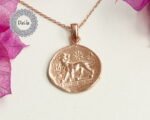 Rose Gold Plated Old Coin Necklace, Old Coin Necklace, Old Coin Pendant, Ancient Coin Pendant, Antique Coin Gift, Rose Gold Pendant - Image 4