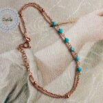 Double Chain Navajo Bracelet, Delicate Bracelet, Rose Gold Bracelet, Chain Bracelet, Turquoise Bracelet, Dainty Bracelet, Beach Bracelet