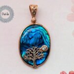 tree of life moon necklace 925 sterling silver shell pendant