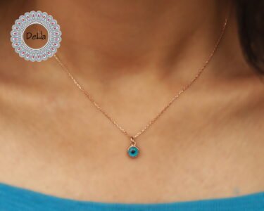 Turkish Eye Necklace, Dainty Evil Eye, Evil Eye Pendant, Blue Evil Eye, Evil Eye Necklace, Protection Necklace, Eye Necklace, Eye Jewelry - Image 2