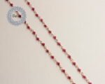 Red Stone Rosary Chain, Red Stone Chain, Necklace Chain, Red Stone Necklace, Chain Necklace, Red Necklace, Gemstone Chain, Beads Chain - Image 4