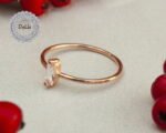 Tiny Baguette Cut Ring, Cz Stackable Ring, Baguette Ring, Minimalist Ring, Dainty Ring, Delicate Ring, Minimalist Jewelry, Rose Gold Ring - Image 4