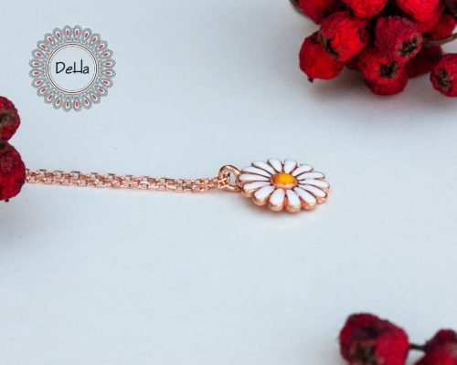 Small Daisy Necklace, Daisy Charm, Daisy Pendant, Daisy Necklace, Rose Necklace, Rose Gold Pendant, Daisy Jewellery, Daisy Flower, Small Charm - Image 4