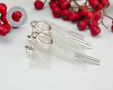 Dainty Dangle Silver Bar Earrings, Bar Earrings, Dainty Earring, Everyday Earrings, Dangle Earring, Gift for Her, Long Earrings, Earrings - Image 5