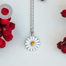 White Daisy Pendant, Daisy Charm, Daisy Pendant, Daisy Necklace, Silver Daisy, Daisy Jewelry, Daisy Flower, White Daisy, Necklace for Women