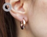 Rose Thick Hoop Earring, Chunky Hoops, Chunky Hoop Earrings, Everyday Hoops, Big Hoop Earrings, Rose Gold Hoops, Statement Hoops, Chunky - Image 2