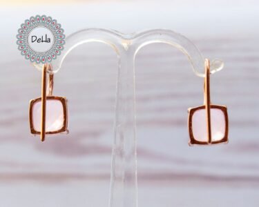 Rose Quartz Earrings 925 Sterling Silver – Pink Gemstone Dainty Earrings, Rose Gold Jewelry Gift for Her - Image 7