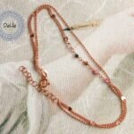 Double Chain Multicolor Bracelet, Delicate Bracelet, Colorful Bracelet, Rose Gold Bracelet, Chain Bracelet, Rainbow Bracelet, Beach Bracelet