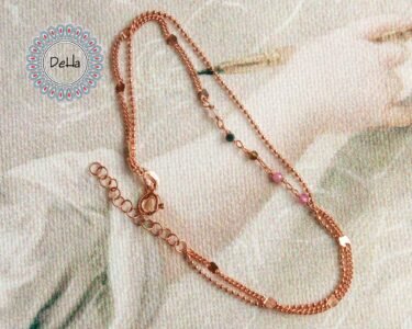 multicolor double chain bracelet 925 sterling silver rainbow