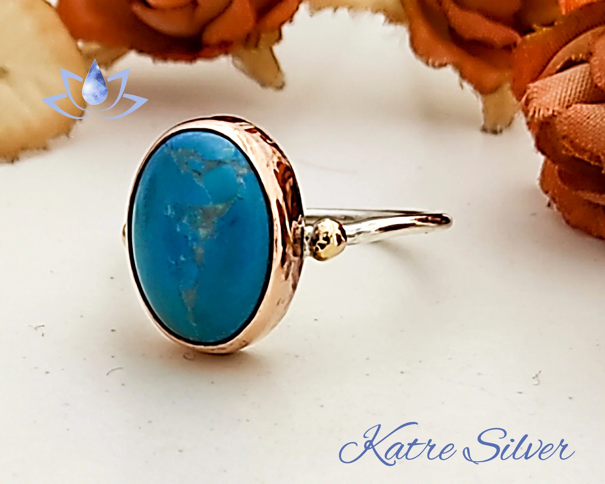 Blue Turquoise Ring 925 Sterling Silver – Navajo Style Ring, Southwestern Jewelry Gift for Her - Image 3