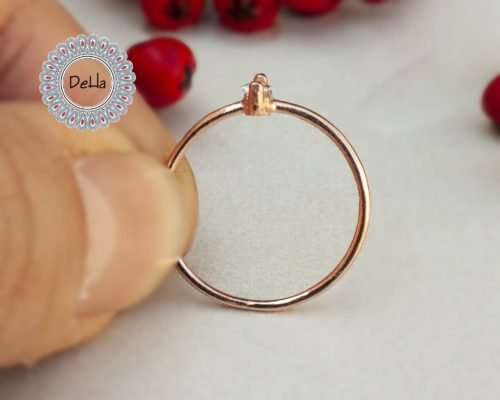 Tiny Baguette Cut Ring, Cz Stackable Ring, Baguette Ring, Minimalist Ring, Dainty Ring, Delicate Ring, Minimalist Jewelry, Rose Gold Ring - Image 8