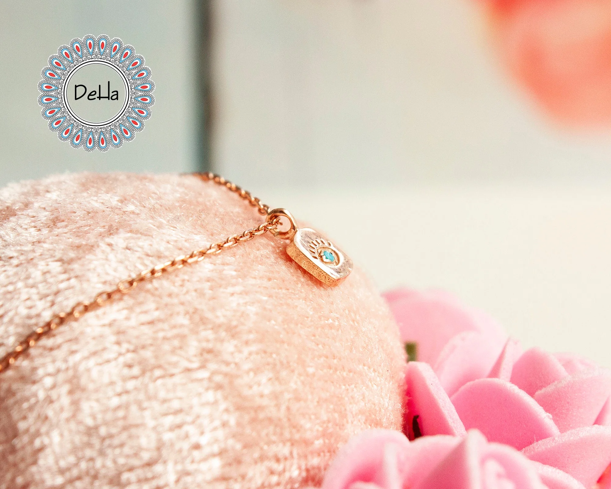 Elegant Turquoise Evil Eye Necklace 925 Sterling Silver – Dainty Protection Pendant, Minimalist Jewelry Gift for Her - Image 4