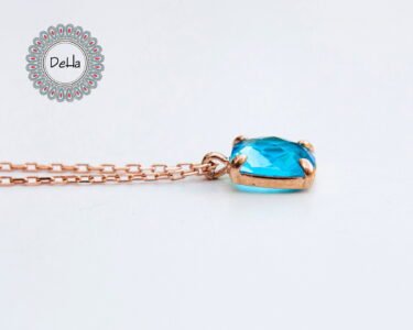 Swiss Blue Topaz Necklace, Dainty Jewelry, Rose Gold Filled, Birthday Gift, December Birthstone, Swiss Topaz Necklace, Gifts for Her - Image 5