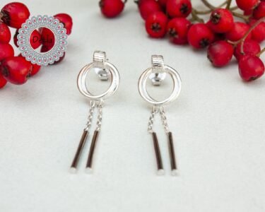 Dainty Dangle Silver Bar Earrings, Bar Earrings, Dainty Earring, Everyday Earrings, Dangle Earring, Gift for Her, Long Earrings, Earrings - Image 7