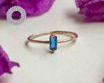 Sapphire Baguette Ring, Baguette Cut Ring, Cz Stackable Ring, Minimal Ring, Minimalist Ring, Minimalist Jewelry, Rose Gold Ring, Solitaire - Image 3